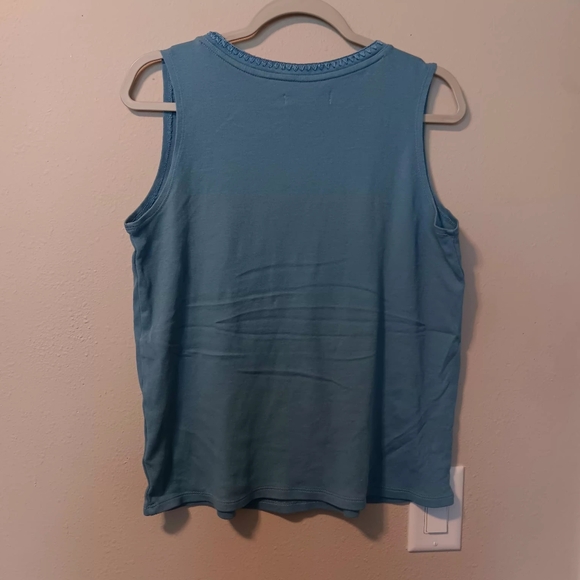 Carole Hochman Sleeveless Blue Tank Top - Picture 3 of 8